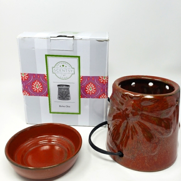 NIB Scentsy Boho Chic Candle Oil Electric Warmer Floral Glazed - Picture 7 of 10